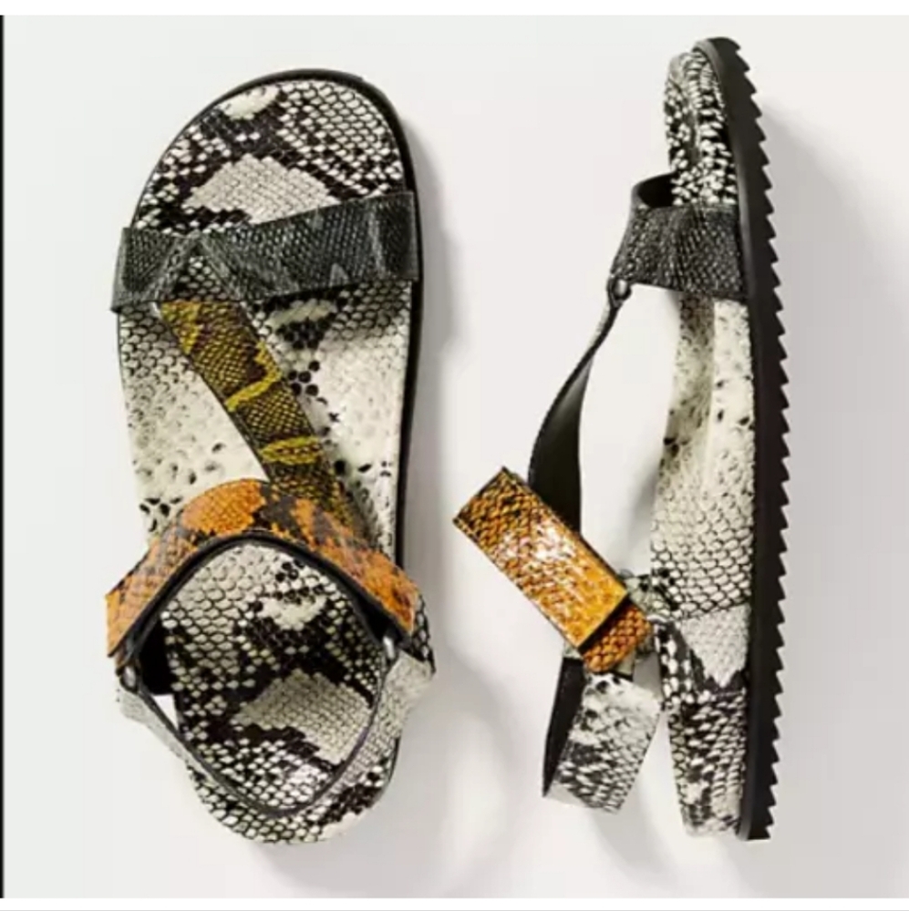 FREDA SALVADOR Adair Shiny Python Sandals NEW $425 Sz 10 Anthropologie Exclusive - Picture 2 of 13